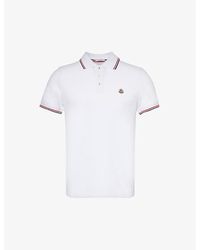 Moncler - Brand-patch Split-hem Cotton-piqué Polo Shirt X - Lyst