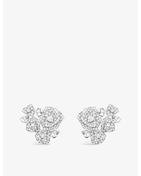Piaget - Rose 18ct White-gold 1.90ct Round-brilliant Cut Diamond Stud Earrings - Lyst