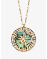 Astley Clarke - Polaris Large 18Ct Vermeil, Abalone And Sapphire Locket Necklace - Lyst