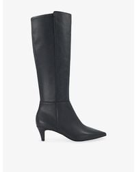 Dune - Shasa Leather Heeled Knee-High Boots - Lyst