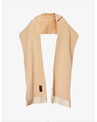 Ferragamo - Branded Hooded Wool And Cashmere-blend Scarf - Lyst