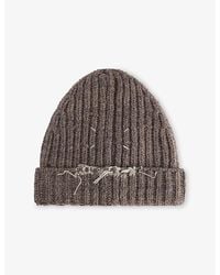 Maison Margiela - Signature-Stitch Ribbed Wool-Blend Beanie Hat - Lyst