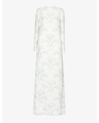 Valentino Garavani - Floral-pattern Flared-hem Silk Maxi Dress - Lyst
