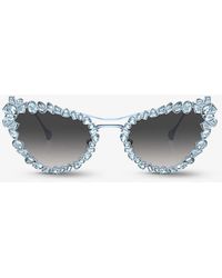 Swarovski - Sk7011 Cat-eye Gem-embellished Metal Sunglasses - Lyst