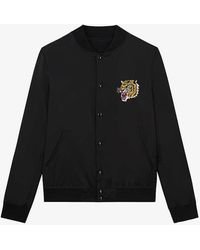 The Kooples Graphic Logo-embroidered Reversible Shell Bomber Jacket - Black