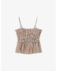 AllSaints - Kali Stripe-Print Cotton Top - Lyst