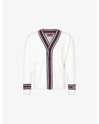 Gucci - Mix Striped V-Neck Relaxed-Fit Wool Cardigan - Lyst