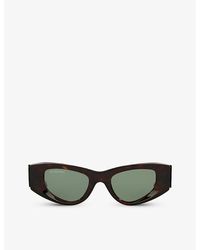 Balenciaga - Bb0243s Cat-eye Tortoiseshell Acetate Sunglasses - Lyst