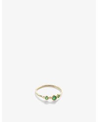 Monica Vinader - Mv Siren 14Ct, Diamond And 0.018Ct Emerald Bezel Ring - Lyst