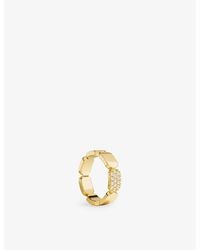 Apm Monaco - Dainty 18Ct-Plated Alloy And Cubic Zirconia Ring - Lyst