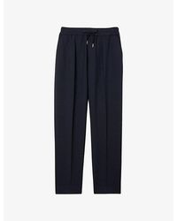 Sandro - Drawstring-Waist Straight-Leg Woven Trousers - Lyst