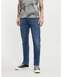 7 For All Mankind - Blue Cotton Slimmy Luxe Performance Plus Slim-fit Jeans - Lyst