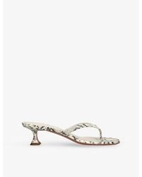 AMINA MUADDI - Juliette Thong 45 Leather Heeled Sandals - Lyst