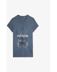 Zadig & Voltaire - Walk Guitar Branded Graphic-print Cotton-jersey T-shirt - Lyst
