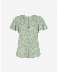 Whistles - English Garden Floral-print Crepe Top - Lyst