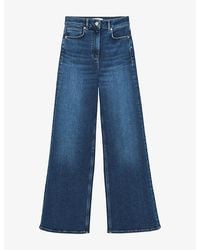 Reiss - Jas Wide-Leg High-Rise Stretch-Denim Jeans - Lyst