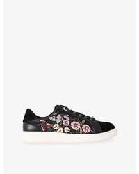 KG by Kurt Geiger - Eliza Embroidered Leather Trainers - Lyst
