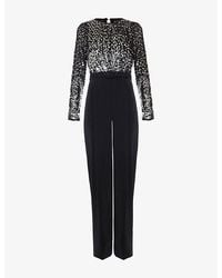 Phase Eight - Shio Sequin-Embellished Long-Sleeve Stretch-Woven Jumpsuit - Lyst