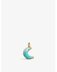 Monica Vinader - Crescent Moon 18K-Plated Vermeil Sterling- And Amazonite Pendant Charm - Lyst