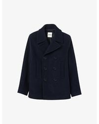 Sandro - Double-Breasted Notched-Lapel Regular-Fit Wool-Blend Coat - Lyst