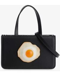 Puppets and Puppets - egg-appliqué Small Leather Top-handle Bag - Lyst