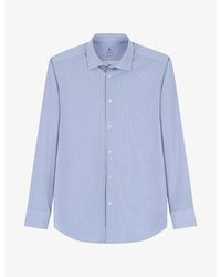 BOGGI - Striped Long-Sleeved Stretch-Woven Shirt - Lyst