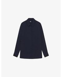 The Kooples - Collared Long-Sleeve Stretch-Silk Shirt - Lyst
