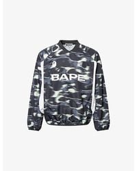 A Bathing Ape - Screen Camo Long-Sleeve Football Woven T-Shirt - Lyst