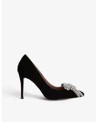 Kurt Geiger - Belgravia Bow Crystal-Embellished Velvet Court Heels - Lyst