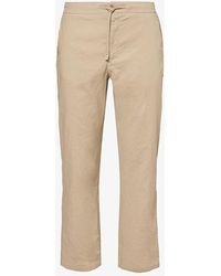 Frescobol Carioca - Mendes Tapered-leg Stretch-linen And Cotton-blend Trousers - Lyst