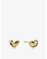 Monica Vinader - Infinity Heart Small 18Ct Vermeil Stud Earrings - Lyst