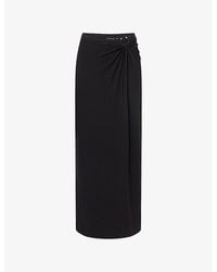 GOOD AMERICAN - Ruched Mid-Waist Stretch-Woven Maxi Skirt - Lyst