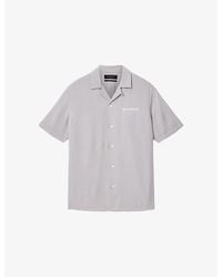 AllSaints - Underground Logo-Print Relaxed-Fit Woven Shirt - Lyst