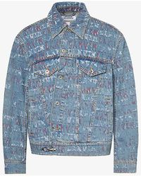 Lanvin - Cross Brand-print Regular-fit Denim Jacket - Lyst