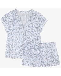 The White Company - Floral-print Short-sleeve Cotton Short Pyjamas - Lyst