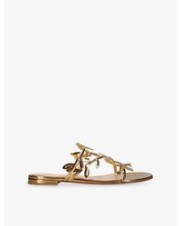 Gianvito Rossi - Flavia Flat Leather Sandals - Lyst