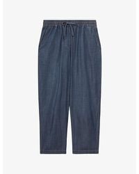 Reiss - Carter Tapered-leg Lyocell And Cotton Trousers - Lyst