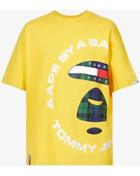 Aape X Tommy Jeans Brand-print Cotton-jersey T-shirt - Yellow