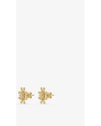 The Alkemistry Womens Yellow Gold Colette 18ct Yellow-gold And 0.28ct Brilliant-cut Diamond Starburst Earrings - Metallic