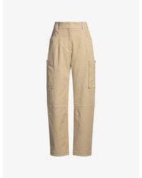 BOSS - Patch-Pocket Straight-Leg Mid-Rise Stretch-Cotton Trousers - Lyst