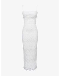 House Of Cb - Serenella Sleeveless Broderie-Anglaise Maxi Dress Xs (A-C Cup) - Lyst