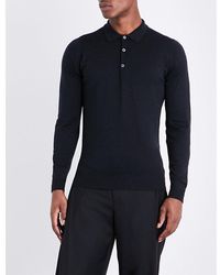 John Smedley - Belper Knitted Polo Jumper - Lyst