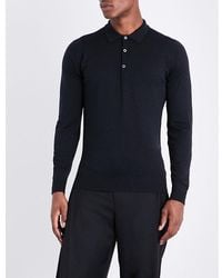 John Smedley - Belper Knitted Polo Jumper - Lyst