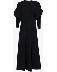 Victoria Beckham - Dolman-sleeve Woven Midi Dress - Lyst