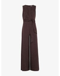 Phase Eight - Janine Spot-Print Woven Jumpsuit - Lyst