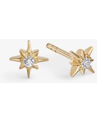 Astley Clarke - Polaris Star 18ct Yellow Gold-plated Vermeil Sterling-silver And White Sapphire Stud Earrings - Lyst