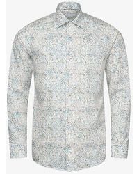 Eton - Paisley-print Slim-fit Cotton-blend Shirt - Lyst