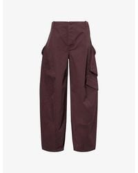 Alaïa - Cargo Barrel-Leg Cotton Trousers - Lyst