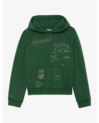 Zadig & Voltaire - Georgy Rhinestone-Embellished Relaxed-Fit Cotton Hoody - Lyst