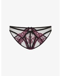 Agent Provocateur - Rozlyn Bikini Mesh And Lace Briefs - Lyst